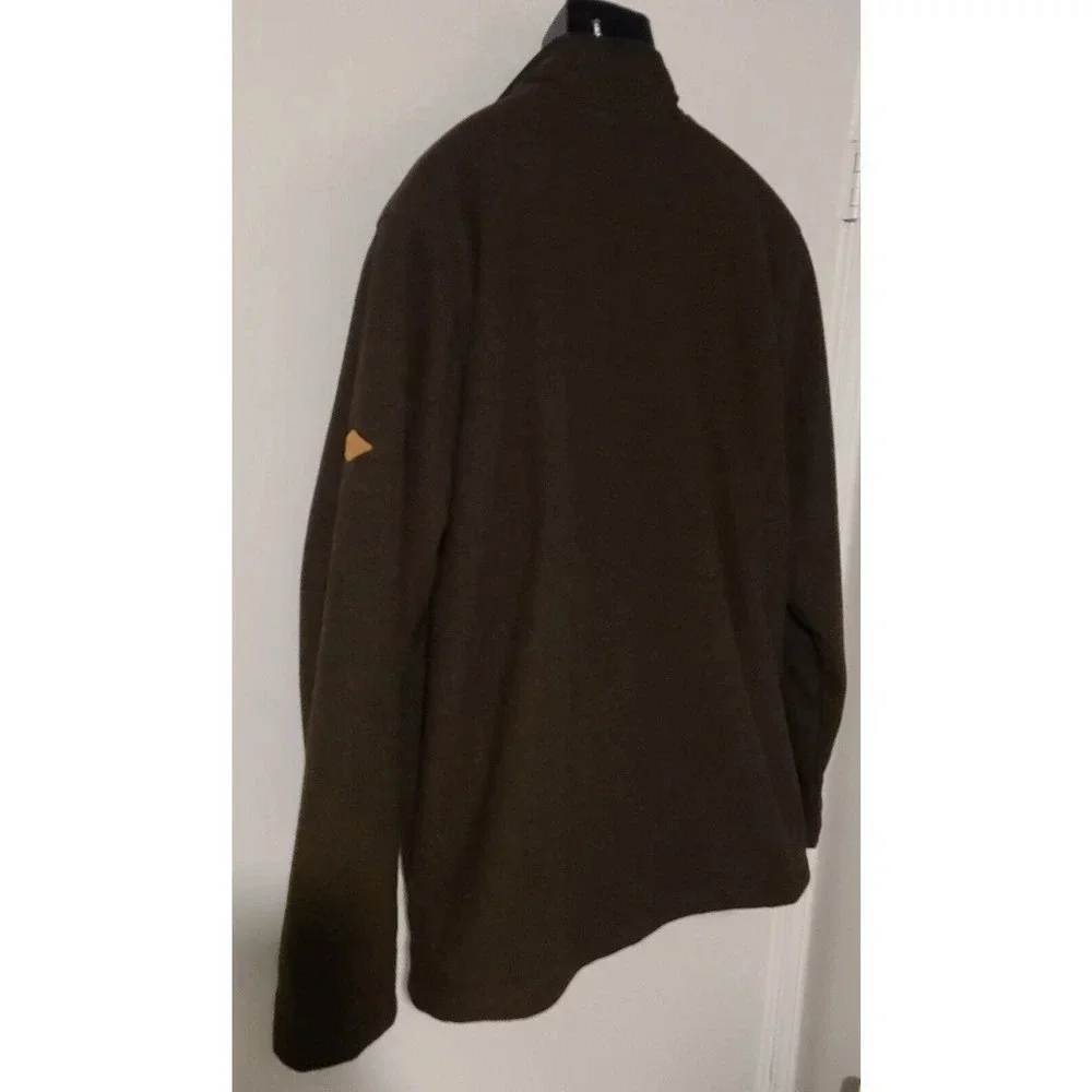 MEN'S ORVIS FLEECE LINED SWEATER SWEATSHIRT PULLOVER KNIT BROWN BLACK SZ XXL EUC